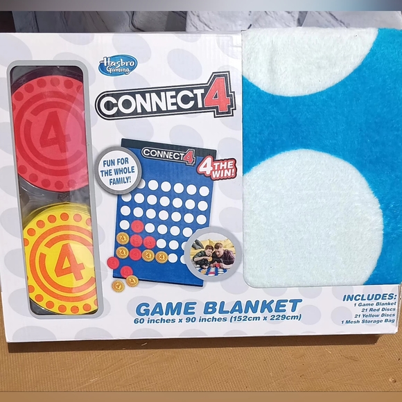 Brand NEW Hasbro Connect 4 Game Throw Blanket Set - Picture 2 of 5